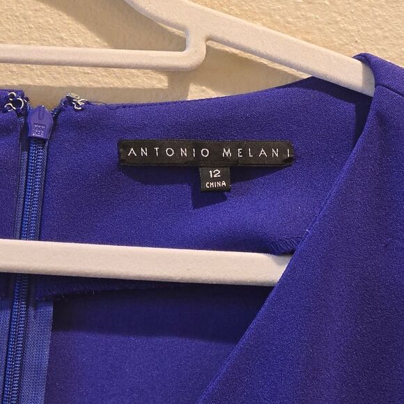 ANTONIO MELANI Royal Blue Midi Dress Sz 12 - Picture 2 of 3